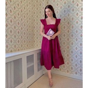 Hill House Maroon Solid Nap Dress M